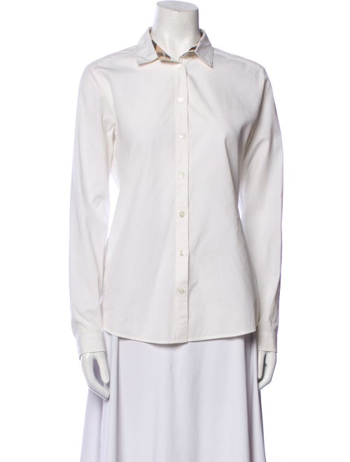 Burberry Long Sleeve Button-Up Top