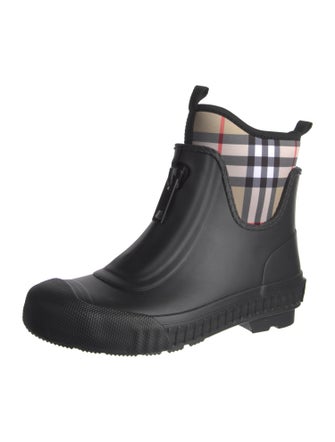 Burberry Rubber Plaid Print Rain Boots w/ Tags