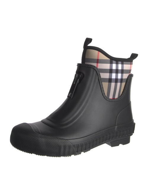 Burberry Rubber Plaid Print Rain Boots w/ Tags