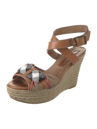Burberry Leather Printed Espadrilles