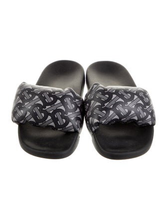 Burberry TB Monogram Leather Slides