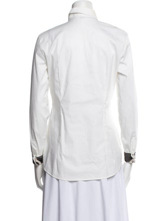 Burberry Long Sleeve Button-Up Top