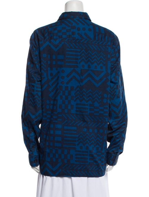 Burberry Printed Long Sleeve Button-Up Top
