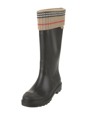 Burberry Nova Check Pattern Rubber Rain Boots
