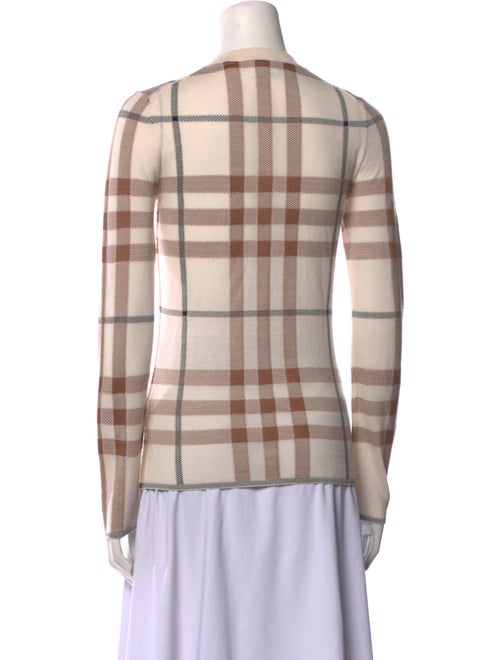 Burberry Wool Plaid Print Top