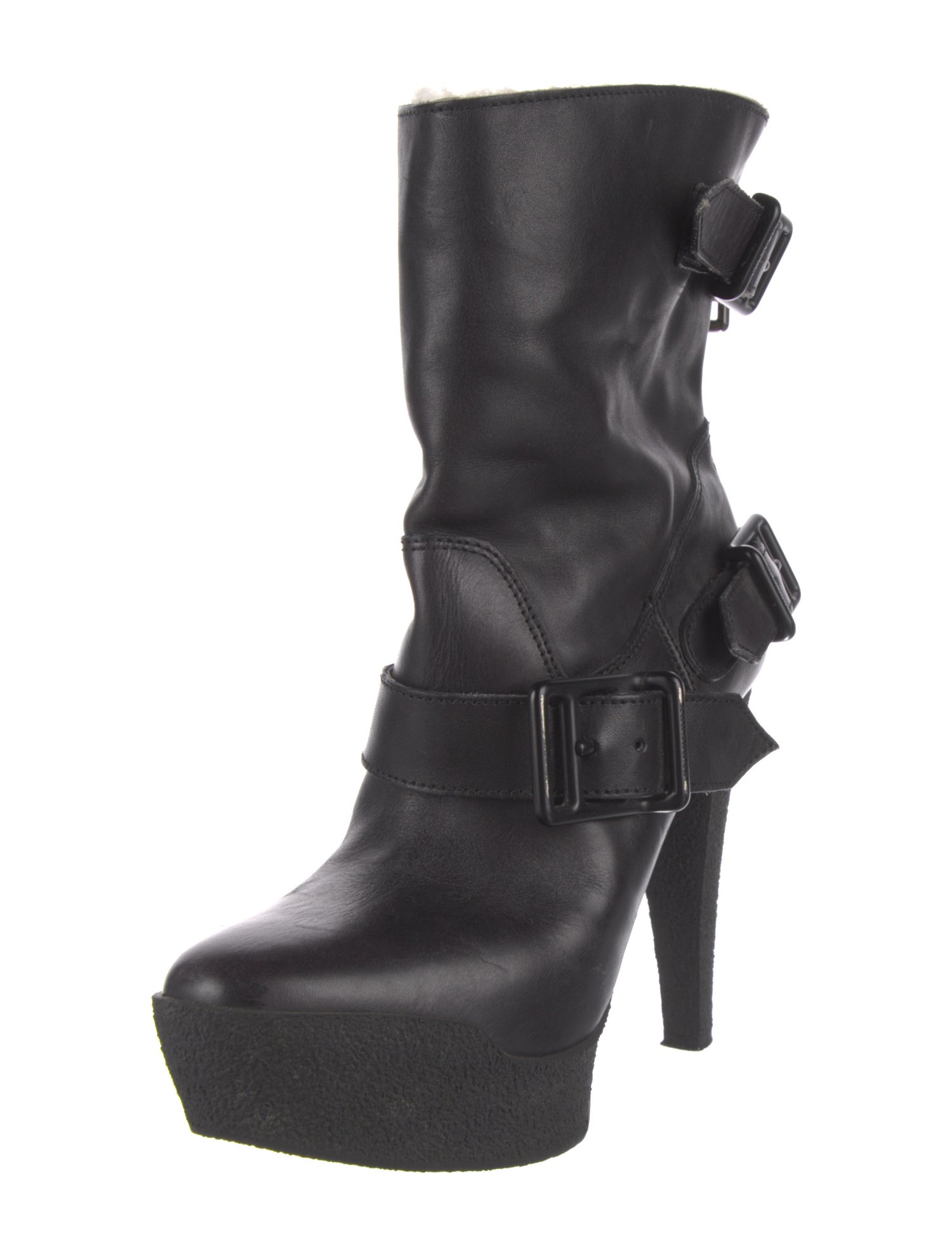 Burberry Leather Moto Boots