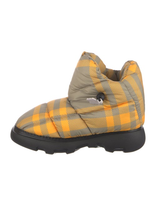 Burberry Nylon Plaid Print Lace-Up Boots