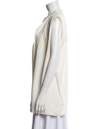 Burberry Silk Sleeveless Button-Up Top