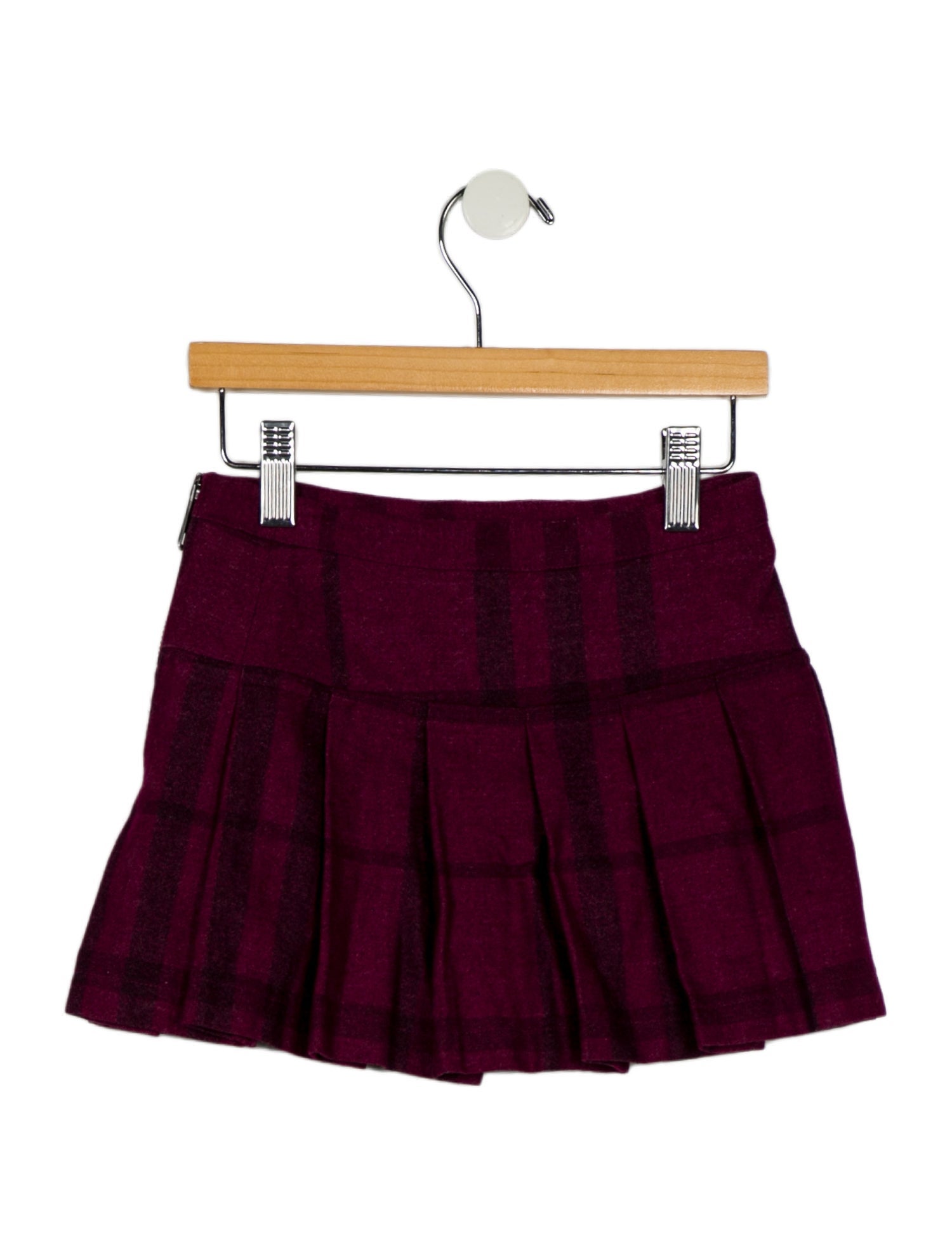 Burberry Toddler Girls' Printed Pleated Virgin Wool Skirt