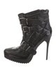 Burberry Quilted Pattern Leather Lace-Up Boots