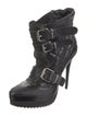 Burberry Quilted Pattern Leather Lace-Up Boots