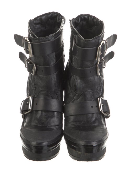 Burberry Quilted Pattern Leather Lace-Up Boots