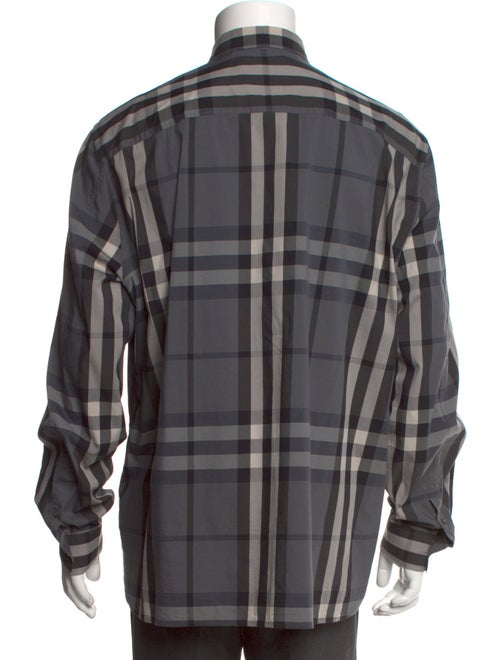 Burberry Plaid Print Long Sleeve Shirt