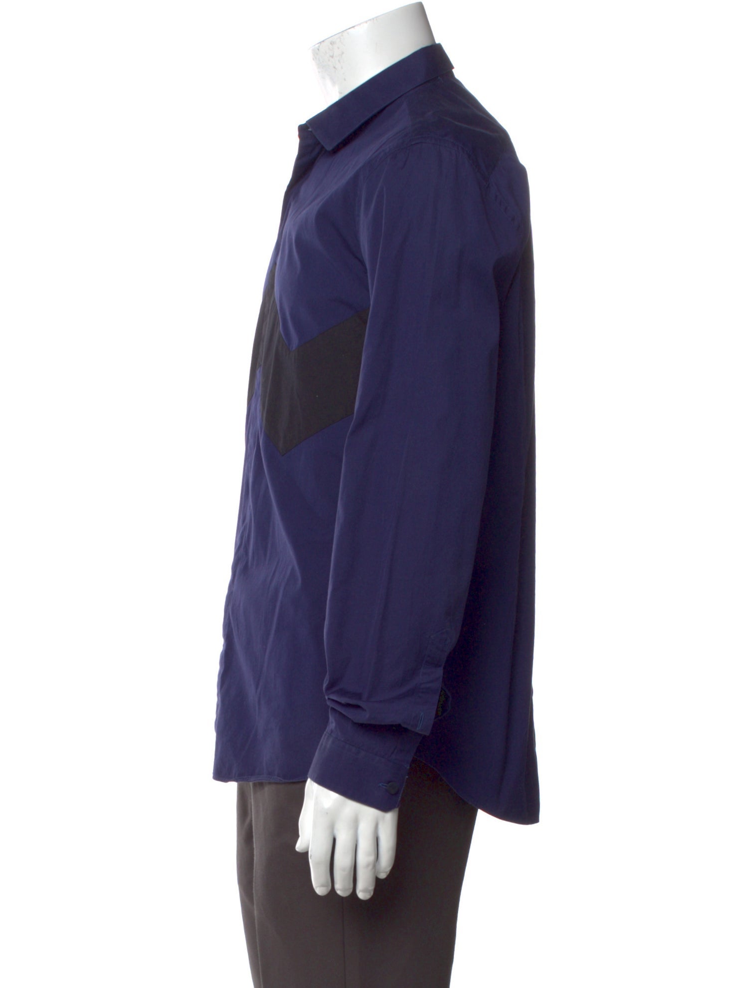 Burberry Prorsum Colorblock Pattern Long Sleeve Shirt