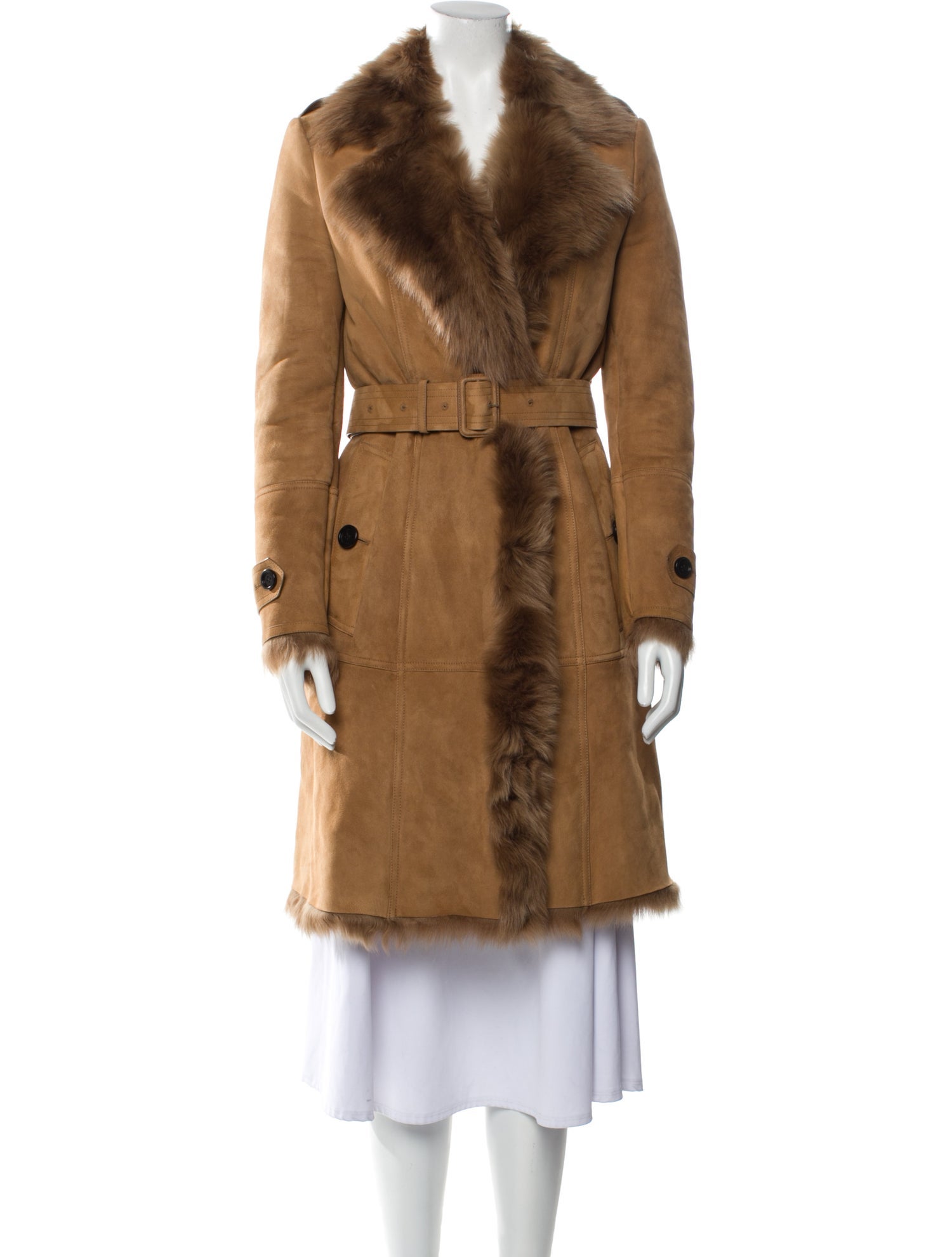 Burberry Shearling Faux Fur Coat