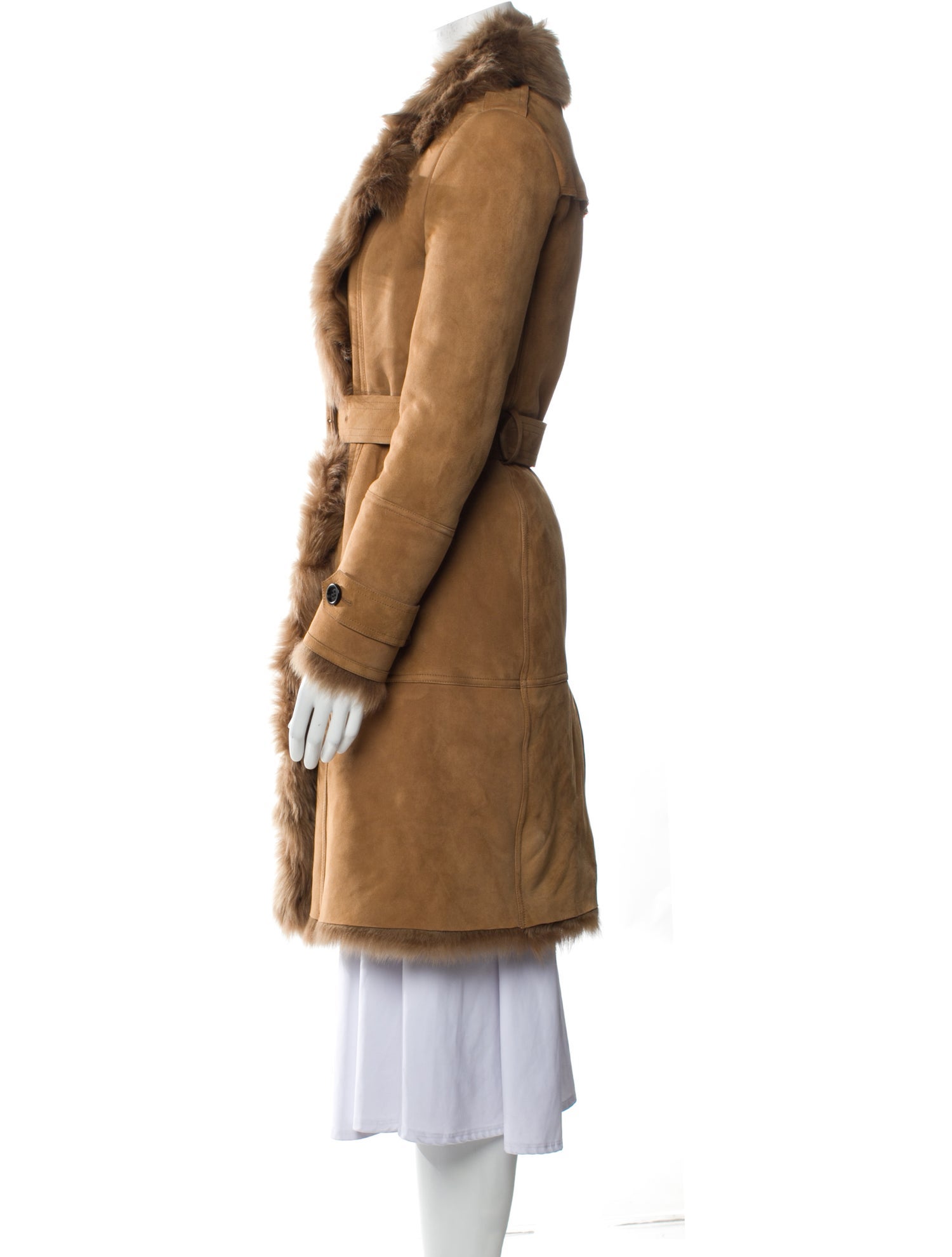 Burberry Shearling Faux Fur Coat