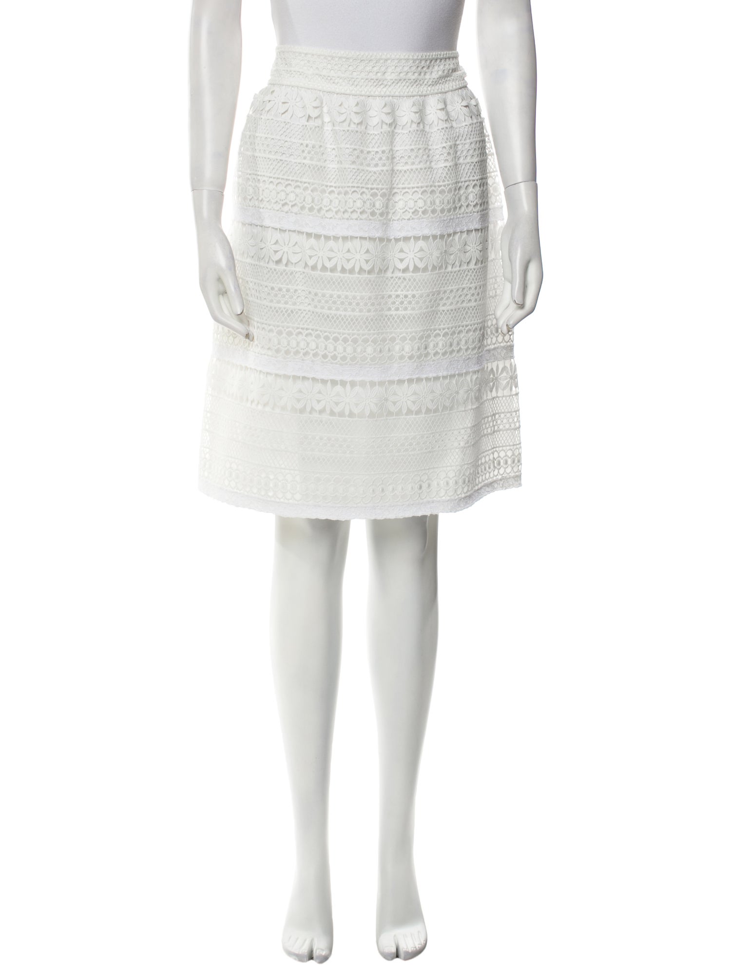 Burberry London Lace Pattern Knee-Length Skirt