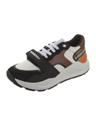 Burberry House Check Pattern Leather Sneakers