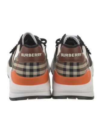 Burberry House Check Pattern Leather Sneakers