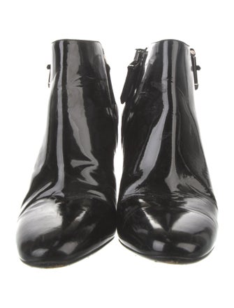 Burberry Nova Check Pattern Patent Leather Boots