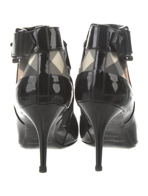 Burberry Nova Check Pattern Patent Leather Boots