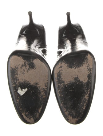 Burberry Nova Check Pattern Patent Leather Boots