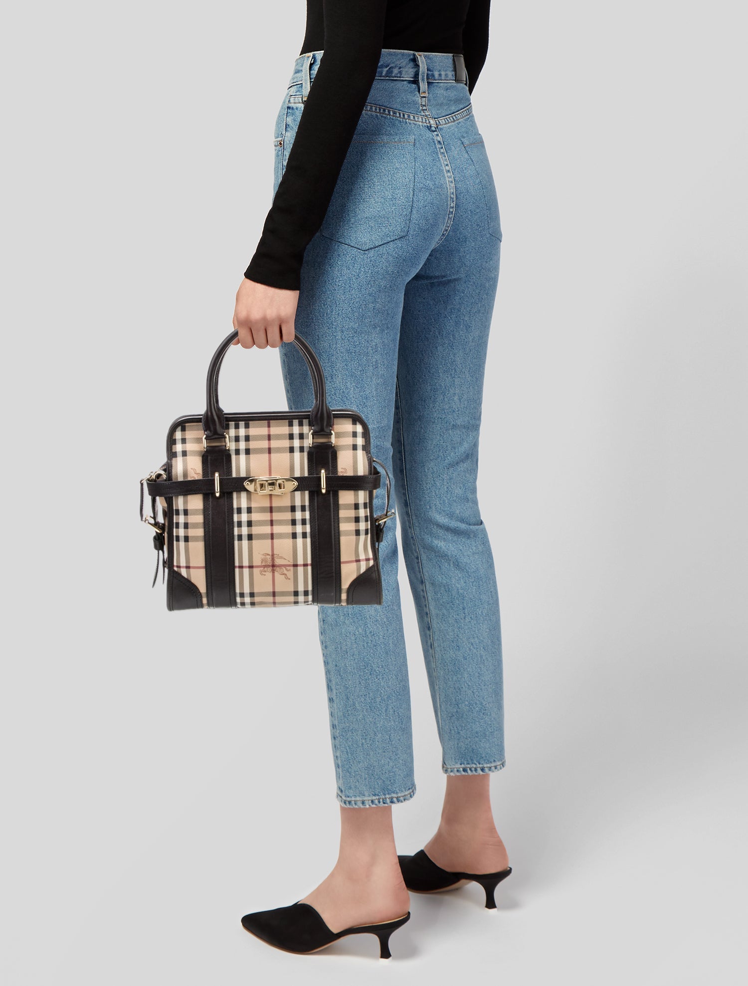 Burberry Haymarket Check Top Handle Bag