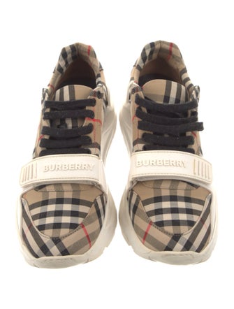 Burberry Nova Check Pattern Nylon Chunky Sneakers