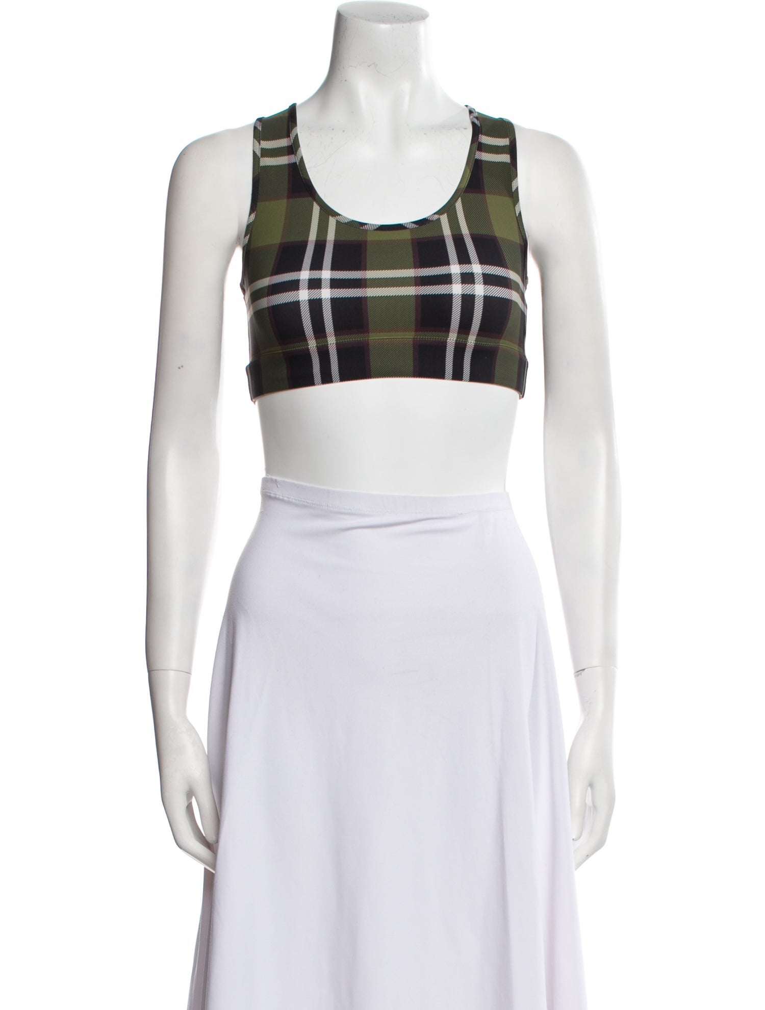 Burberry Plaid Print Scoop Neck Crop Top w/ Tags