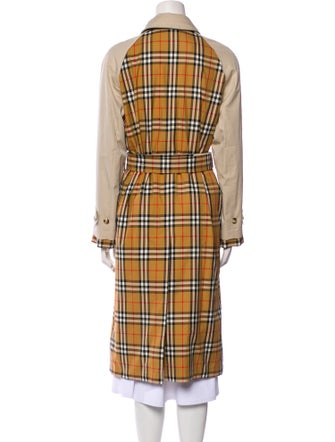 Burberry Plaid Print Trench Coat