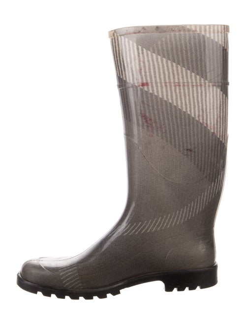 Burberry Smoked Check Pattern Rubber Rain Boots