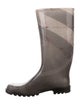Burberry Smoked Check Pattern Rubber Rain Boots