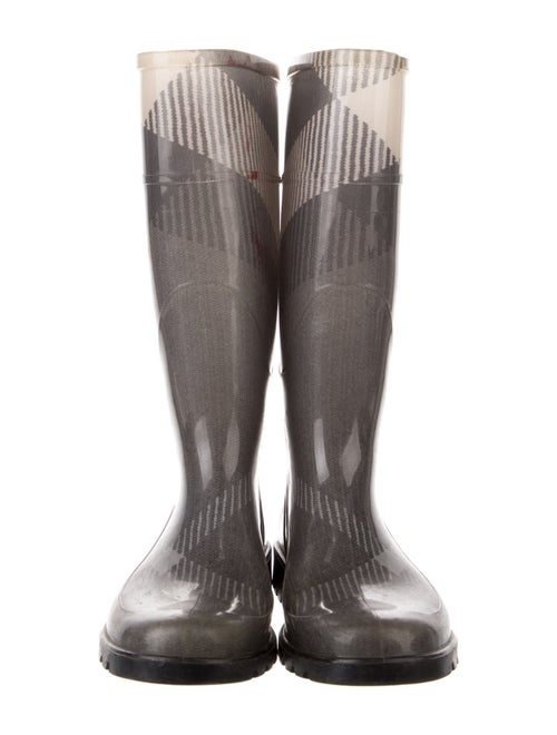 Burberry Smoked Check Pattern Rubber Rain Boots