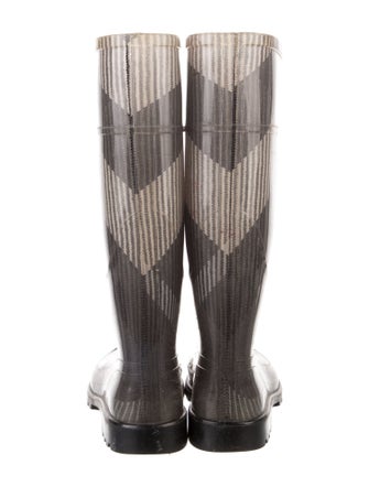 Burberry Smoked Check Pattern Rubber Rain Boots