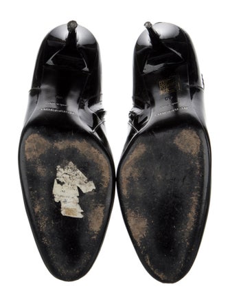 Burberry Nova Check Pattern Patent Leather Boots