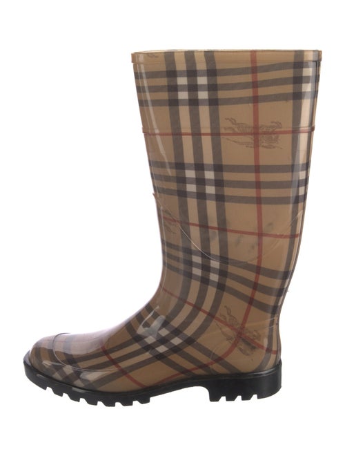 Burberry Haymarket Check Pattern Rubber Rain Boots