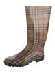 Burberry Haymarket Check Pattern Rubber Rain Boots
