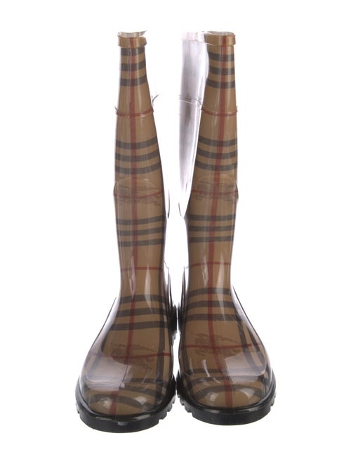 Burberry Haymarket Check Pattern Rubber Rain Boots