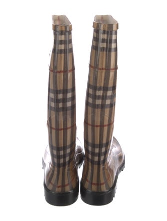 Burberry Haymarket Check Pattern Rubber Rain Boots