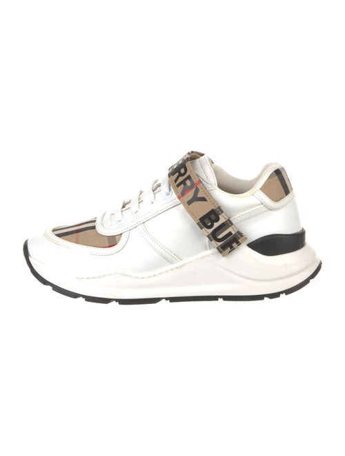 Burberry Nova Check Pattern Leather Sneakers