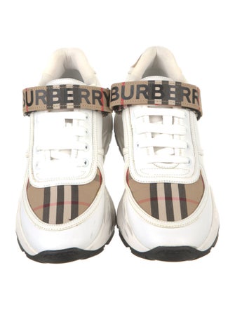 Burberry Nova Check Pattern Leather Sneakers