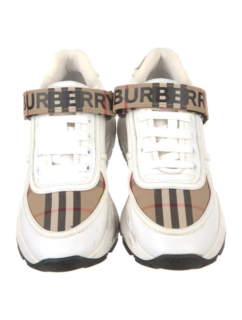 Burberry Nova Check Pattern Leather Sneakers