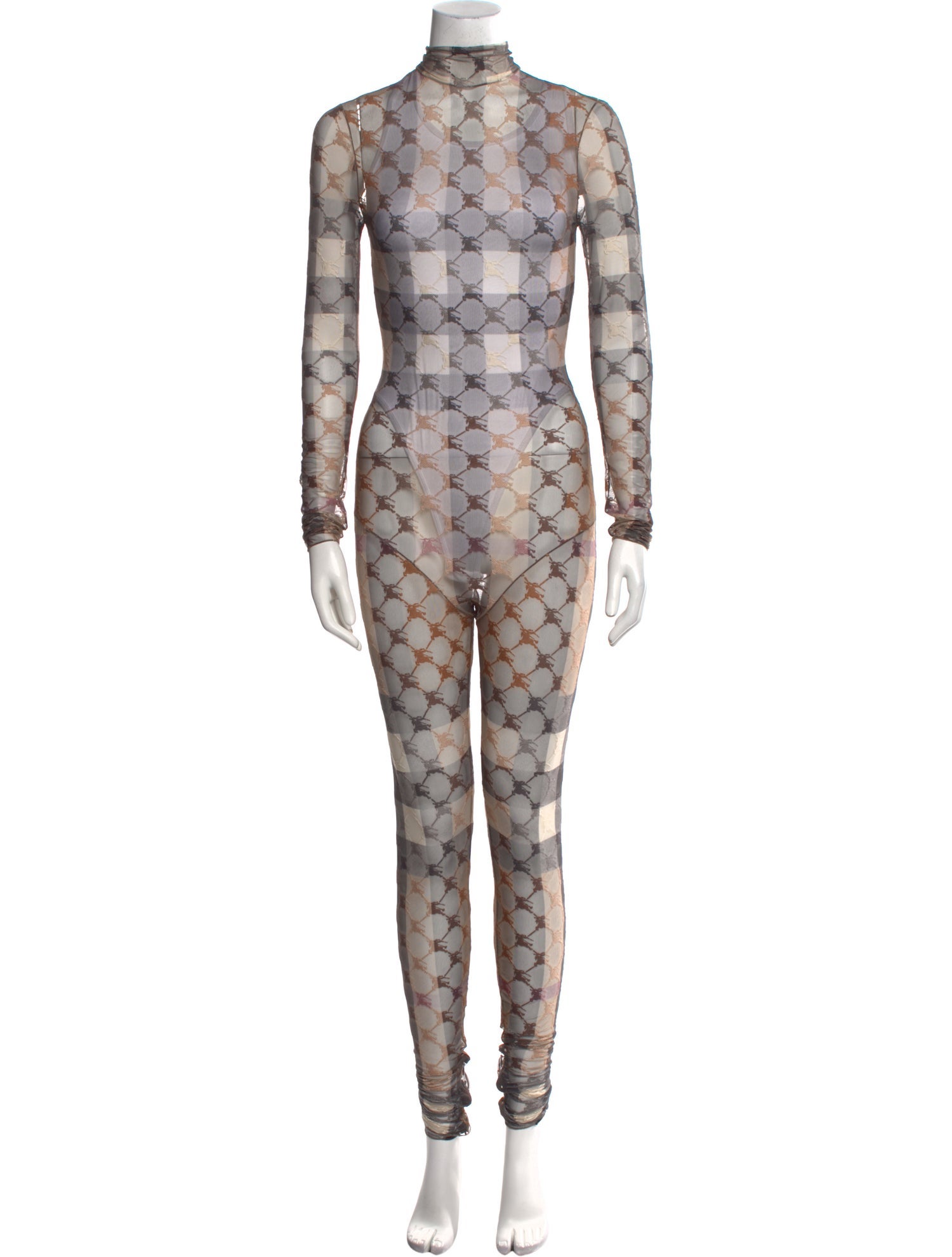 Burberry Mesh Printed Jumpsuit w/ Tags