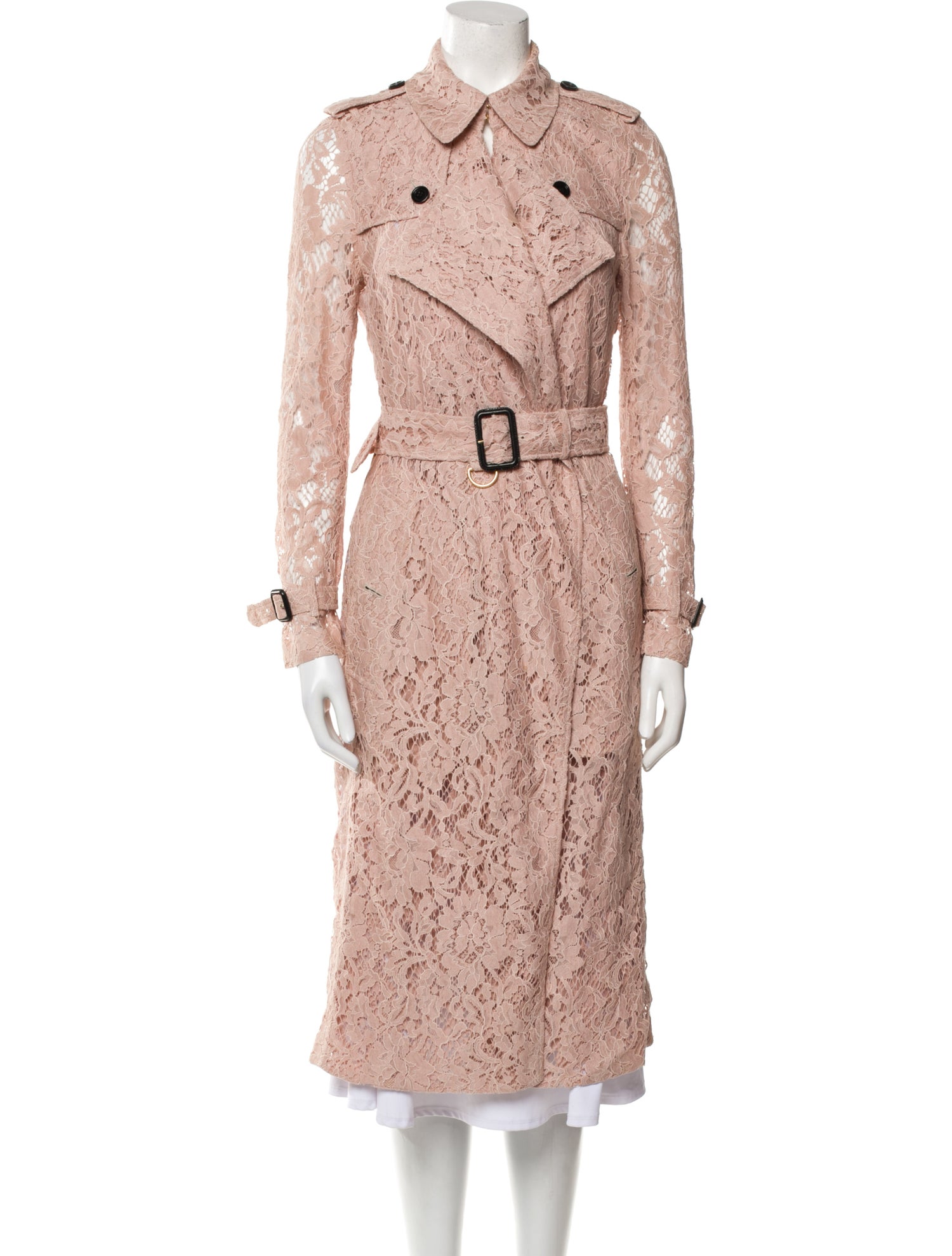 Burberry Lace Lace Pattern Trench Coat