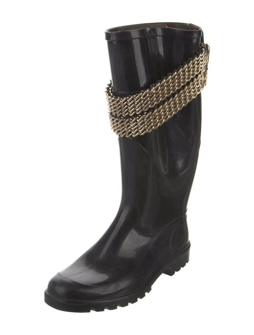 Burberry Rubber Chain-Link Accents Rain Boots