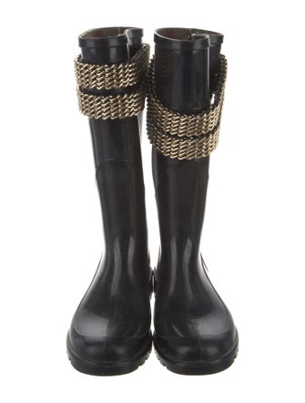 Burberry Rubber Chain-Link Accents Rain Boots