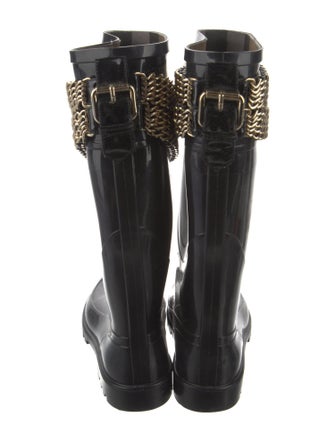 Burberry Rubber Chain-Link Accents Rain Boots