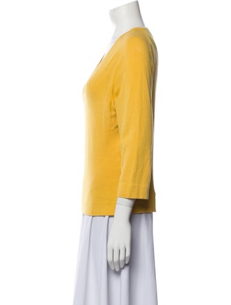 Burberry V-Neck Three-Quarter Sleeve Top