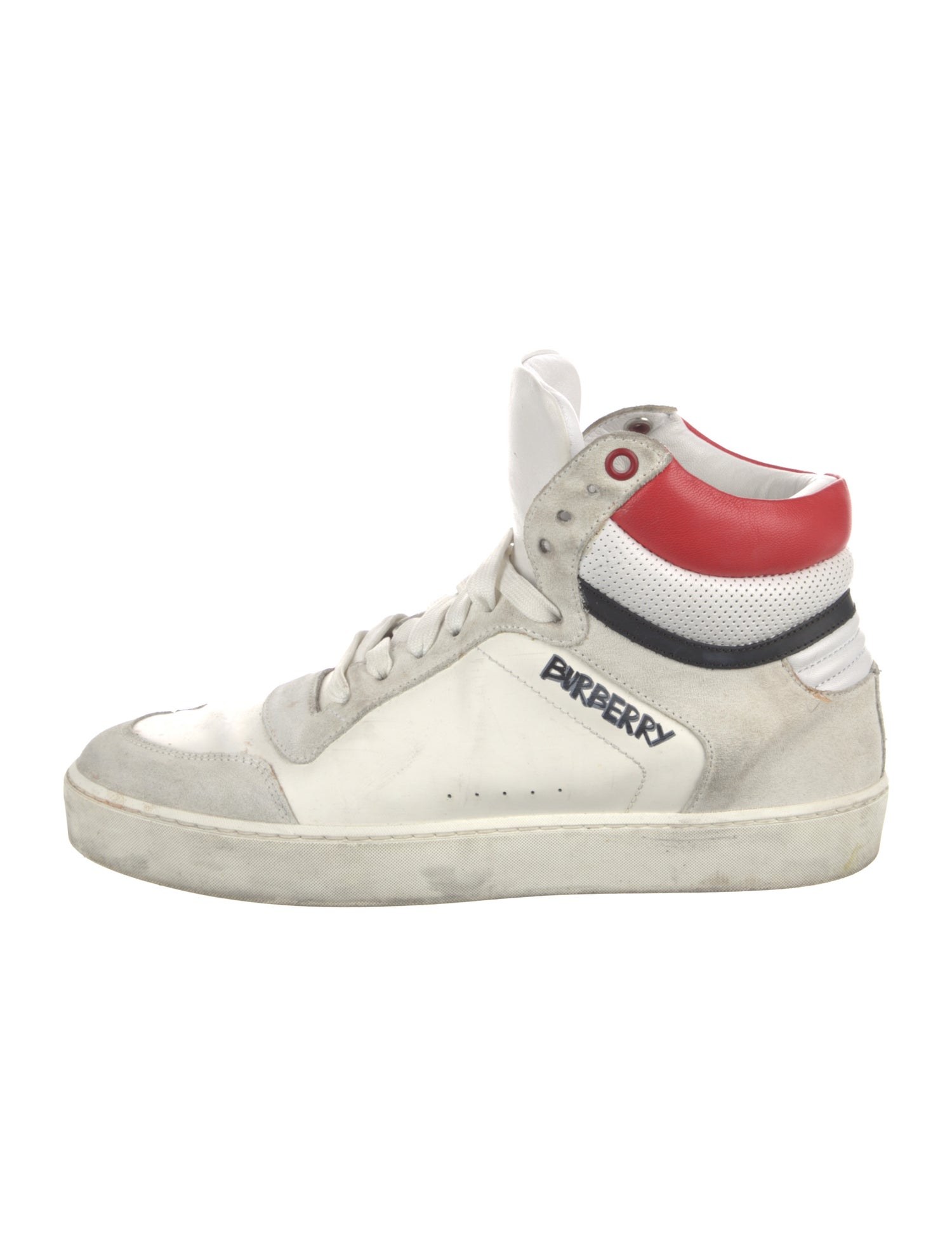 Burberry Leather Colorblock Pattern Sneakers