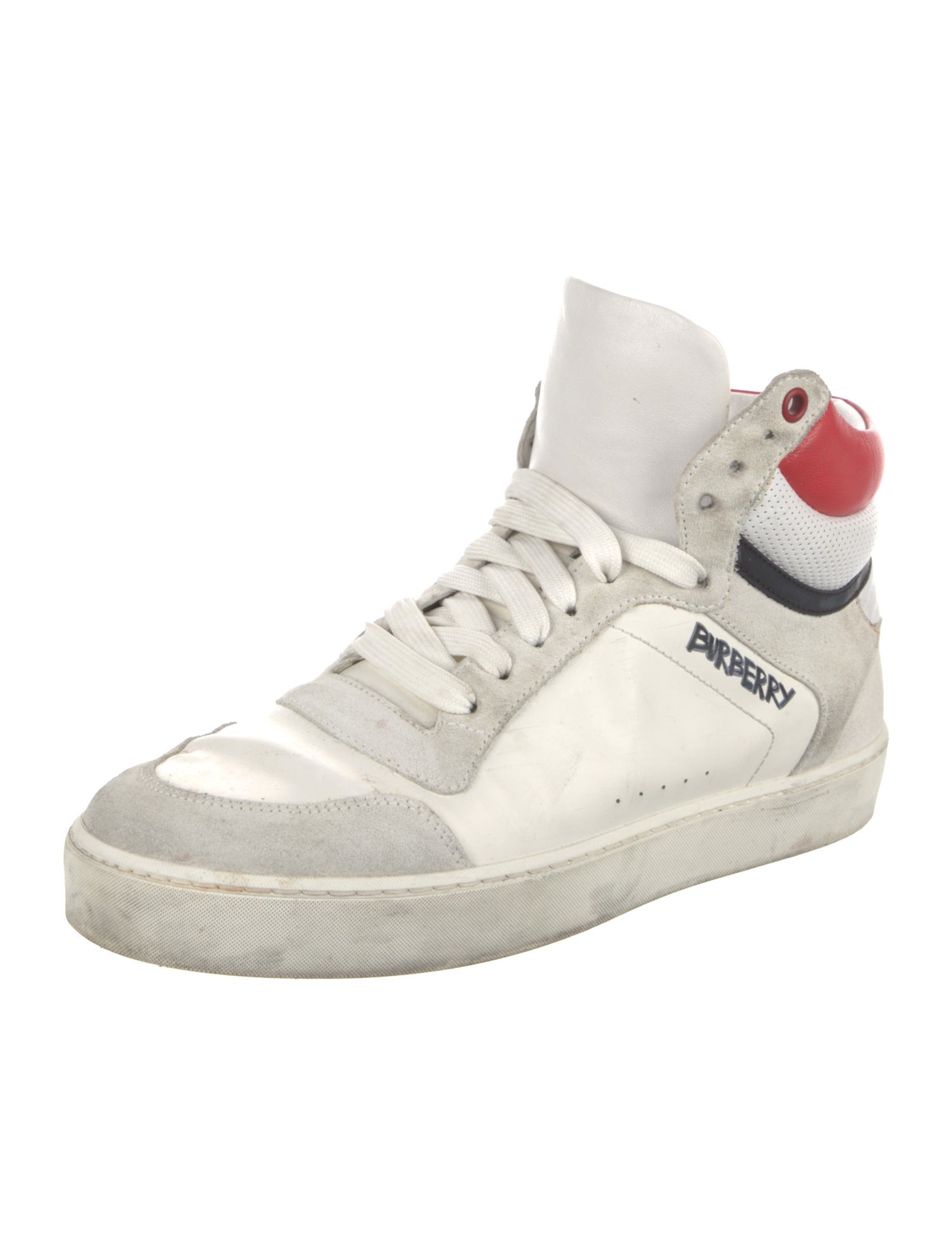 Burberry Leather Colorblock Pattern Sneakers